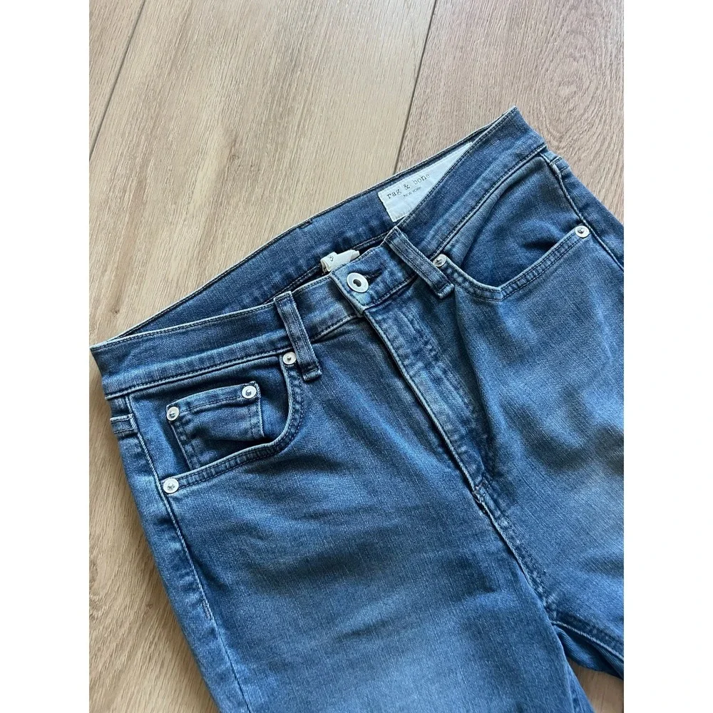 Rag & Bone High‎ Rise Ankle Skinny Jeans Size 27 Ripped Distressed Denim